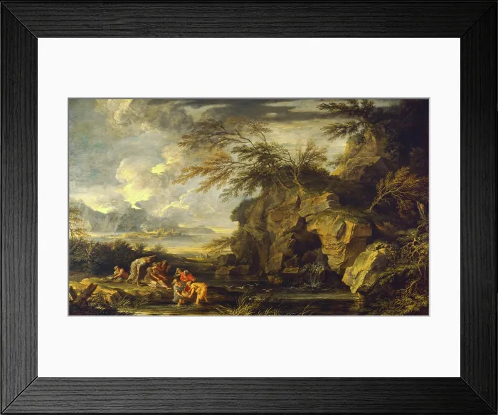 Framed Print : The Finding of Moses, c.between 1660 and 1665. Creator: Salvator Rosa Framed Print : The Finding of Moses, c.between 1660 and 1665. Creator: Salvator Rosa