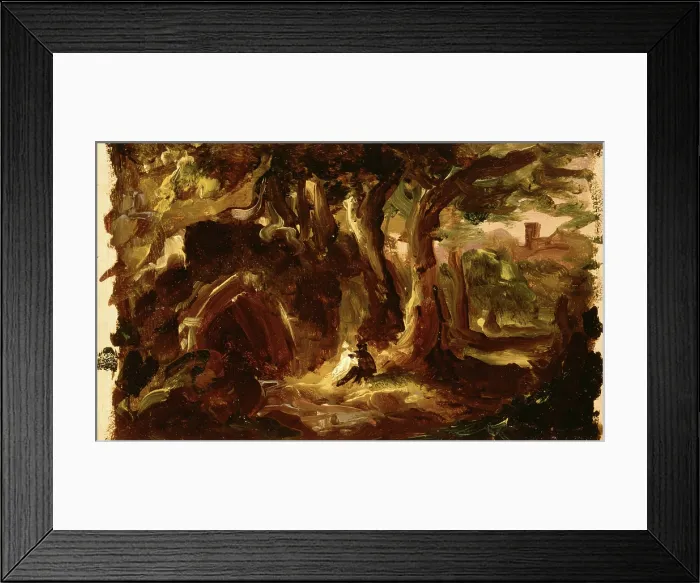 Framed Print : Wooded Landscape with Figures, 1837 or 1838. Creator: Thomas Cole Framed Print : Wooded Landscape with Figures, 1837 or 1838. Creator: Thomas Cole