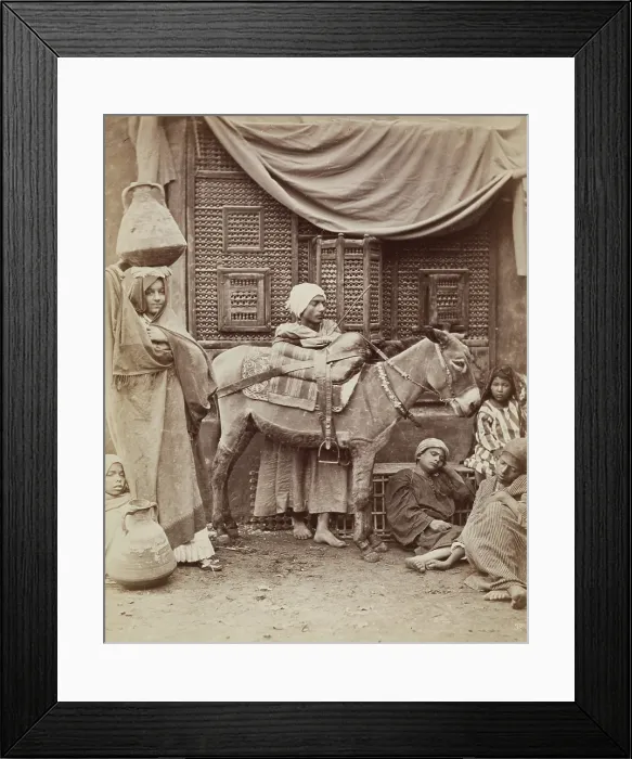 Framed Print : Donkey Boys, 19th century. Creator: Anon Framed Print : Donkey Boys, 19th century. Creator: Anon