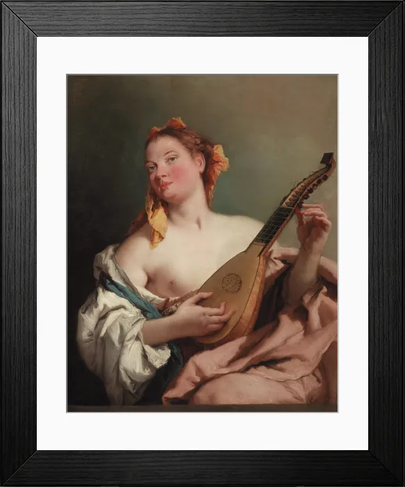 Framed Print : Woman with a Mandolin, c.between 1755 and 1760. Creator: Giovanni Battista Tiepolo Framed Print : Woman with a Mandolin, c.between 1755 and 1760. Creator: Giovanni Battista Tiepolo