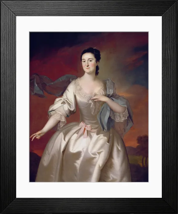 Framed Print : Mrs. James Pitts, 1757. Creator: Joseph Blackburn Framed Print : Mrs. James Pitts, 1757. Creator: Joseph Blackburn