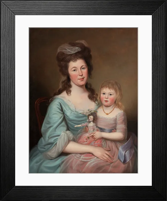 Framed Print : Peggy Sanderson Hughes and her Daughter, c1788-1789. Creator: Charles Willson Peale