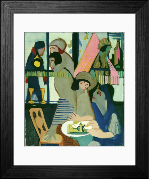 Framed Print : Cafe, 1928. Creator: Ernst Kirchner Framed Print : Cafe, 1928. Creator: Ernst Kirchner