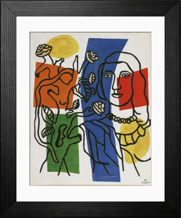 Framed Print : Girl with Plant, 1954. Creator: Fernand Leger Framed Print : Girl with Plant, 1954. Creator: Fernand Leger