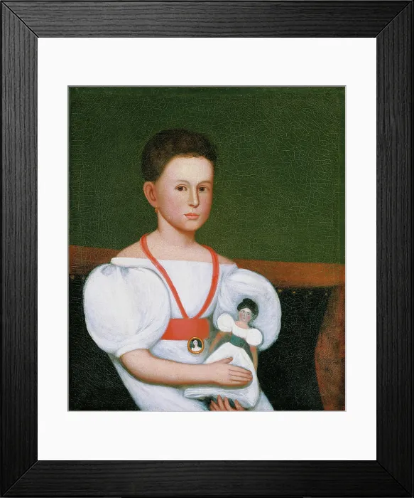 Framed Print : Child in White with Doll, c1835. Creator: Zedekiah Belknap Framed Print : Child in White with Doll, c1835. Creator: Zedekiah Belknap