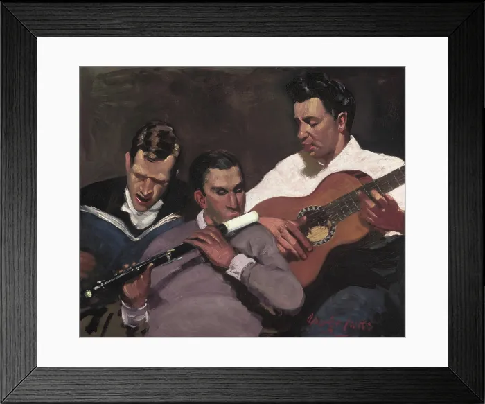 Framed Print : Three Top Sergeants, 1925. Creator: George Benjamin Luks Framed Print : Three Top Sergeants, 1925. Creator: George Benjamin Luks