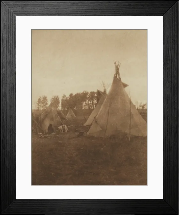 Framed Print : A Cree Camp, 1926. Creator: Edward Sheriff Curtis Framed Print : A Cree Camp, 1926. Creator: Edward Sheriff Curtis