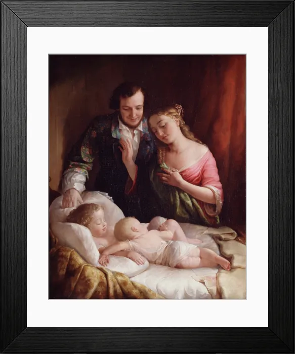 Framed Print : Domestic Happiness, 1849. Creator: Lilly Martin Spencer Framed Print : Domestic Happiness, 1849. Creator: Lilly Martin Spencer