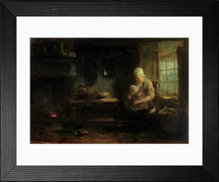 Framed Print : The Young Mother, 19th or 20th century. Creator: Jozef Israels Framed Print : The Young Mother, 19th or 20th century. Creator: Jozef Israels