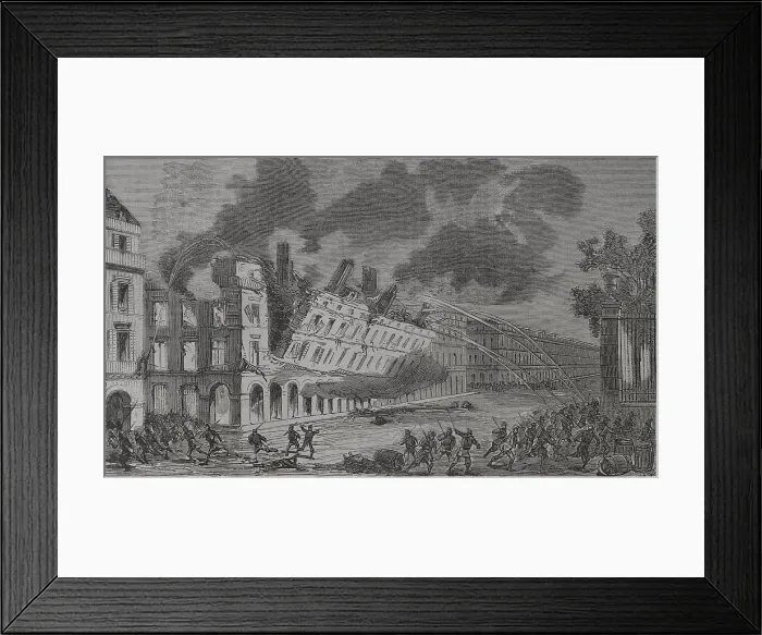 Framed Print : Paris Commune: Collapse of the Ministry of Finance building, Rue de Rivoli (Rivoli Street)...1871. Creator: Tomas Carlos Capuz Framed Print : Paris Commune: Collapse of the Ministry of Finance building, Rue de Rivoli (Rivoli Street)...1871. Creator: Tomas Carlos Capuz
