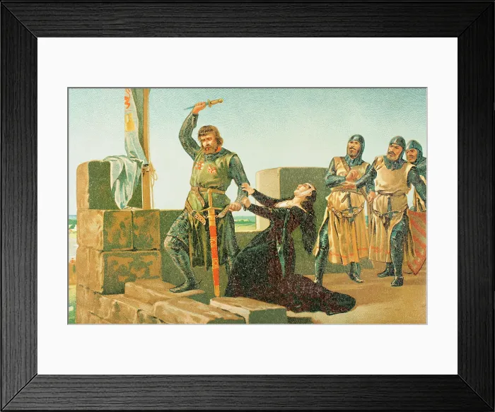 Framed Print : Guzman the Good throws his dagger at the Muslims during the siege of Tarifa in 1296, 1890. Creator: Unknown Framed Print : Guzman the Good throws his dagger at the Muslims during the siege of Tarifa in 1296, 1890. Creator: Unknown