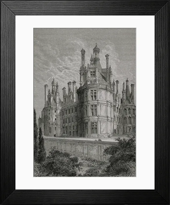 Framed Print : Chambord Castle, France, 1877. Creator: Jules Jean Marie Joseph Huyot Framed Print : Chambord Castle, France, 1877. Creator: Jules Jean Marie Joseph Huyot