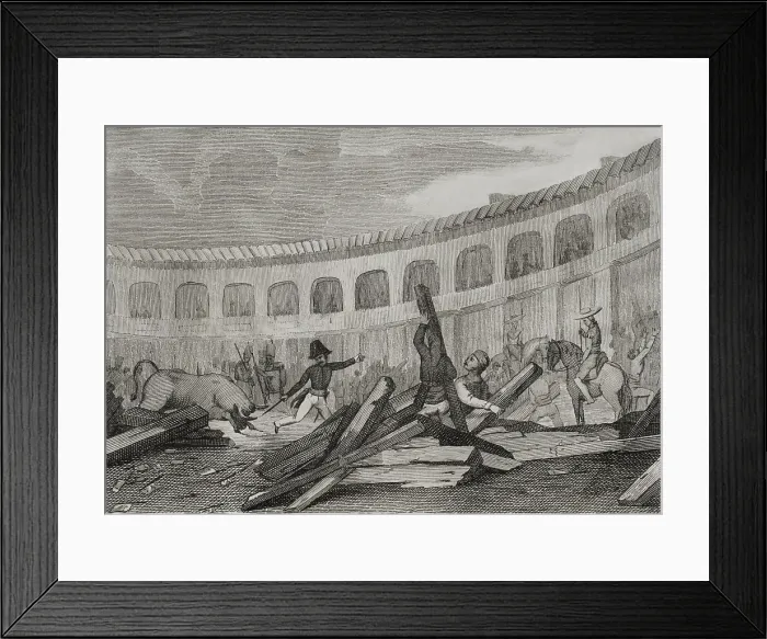 Framed Print : First Carlist War, (1833-1840): Anti-clerical riots of 1835, (1845). Creator: Martinez