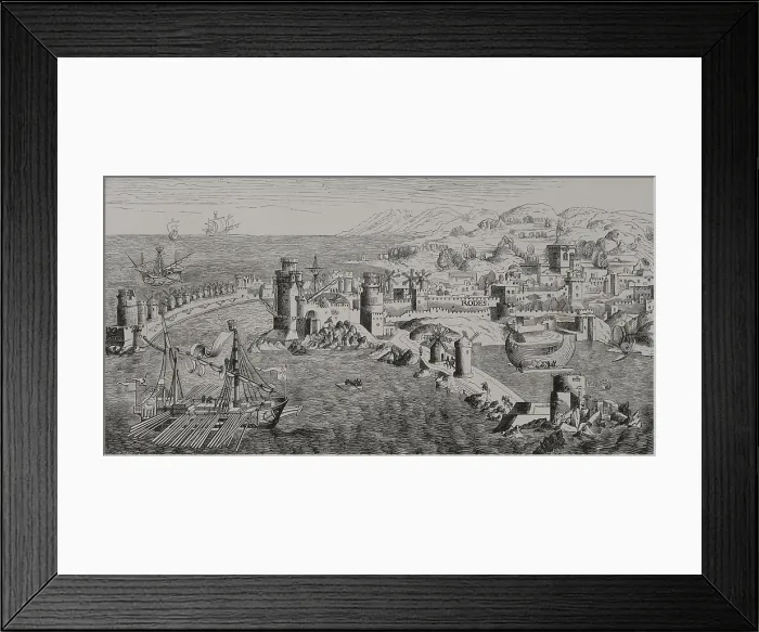 Framed Print : Plan of the Island of Rhodes in the 15th century, (1877). Creator: Jules Jean Marie Joseph Huyot Framed Print : Plan of the Island of Rhodes in the 15th century, (1877). Creator: Jules Jean Marie Joseph Huyot