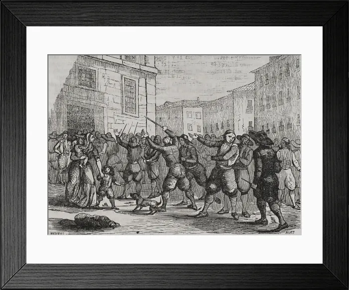 Framed Print : First Carlist War: Manacor, (Majorca Island), 'Sa Llorencada' or 'Es Rebumbori' (9 Aug 1835). Creator: Villegas Framed Print : First Carlist War: Manacor, (Majorca Island), 'Sa Llorencada' or 'Es Rebumbori' (9 Aug 1835). Creator: Villegas