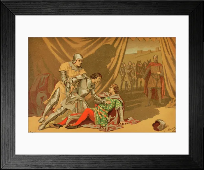 Framed Print : Death of King Peter I of Castile, (1334-1369), 1889. Creator: Juan Alaminos Framed Print : Death of King Peter I of Castile, (1334-1369), 1889. Creator: Juan Alaminos