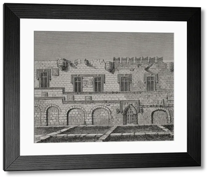 Framed Print : Priory of France, Rhodes, Greece, Condition of the ruined building in 1828. Creator: Jules Jean Marie Joseph Huyot Framed Print : Priory of France, Rhodes, Greece, Condition of the ruined building in 1828. Creator: Jules Jean Marie Joseph Huyot