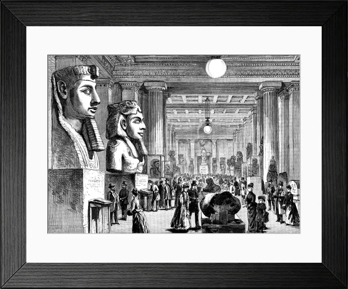 Framed Print : Electric lighting of the British Museum, 1890. Creator: Unknown Framed Print : Electric lighting of the British Museum, 1890. Creator: Unknown