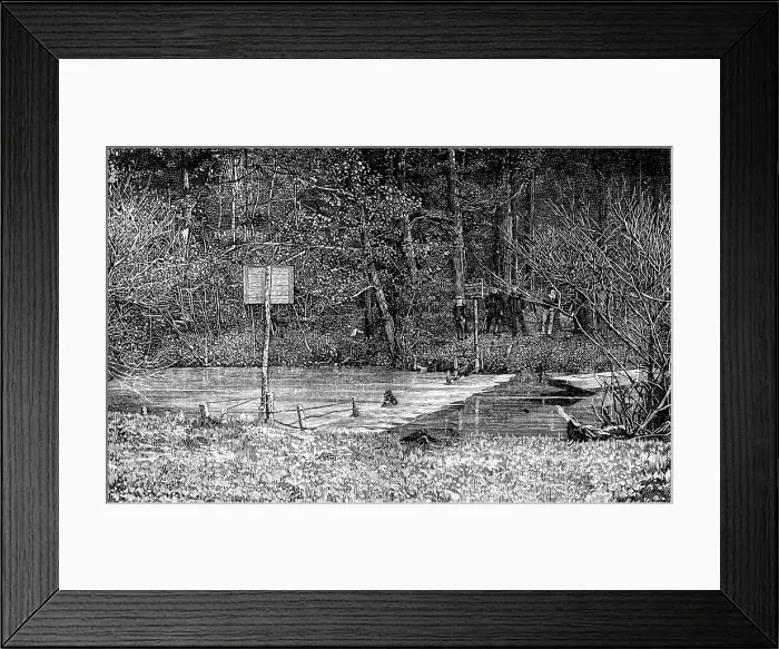 Framed Print : Obstruction on the River Mole, near Esher, 1890. Creator: Unknown Framed Print : Obstruction on the River Mole, near Esher, 1890. Creator: Unknown