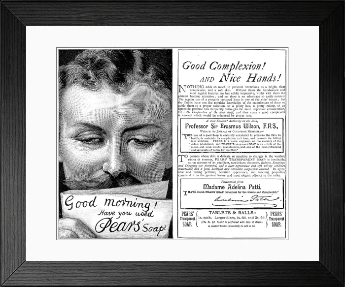 Framed Print : Advertisement for Pears Soap, 1890. Creator: Unknown Framed Print : Advertisement for Pears Soap, 1890. Creator: Unknown