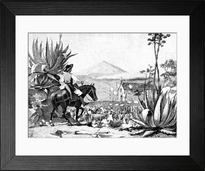 Framed Print : Festival of St. Antony at the Chapel of San Antonio, Tenerife, 1890. Creator: P Naumann Framed Print : Festival of St. Antony at the Chapel of San Antonio, Tenerife, 1890. Creator: P Naumann