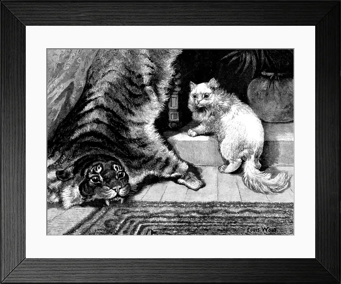 Framed Print : My Noble Kinsman, 1890. Creator: Louis Wain Framed Print : My Noble Kinsman, 1890. Creator: Louis Wain