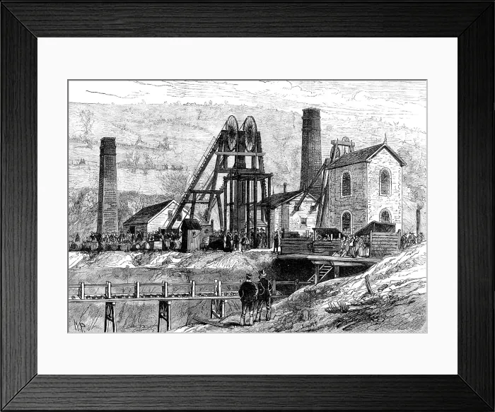 Framed Print : The Llanerch Colliery Disaster, Monmouthshire: the pit's mouth, 1890. Creator: Unknown. The Llanerch Colliery Disaster, Monmouthshire: the pit's mouth, 1890. Creator: Unknown Framed Print : The Llanerch Colliery Disaster, Monmouthshire: the pit's mouth, 1890. Creator: Unknown. The Llanerch Colliery Disaster, Monmouthshire: the pit's mouth, 1890. Creator: Unknown