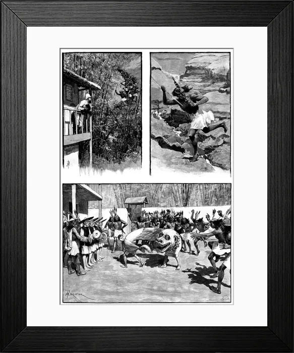 Framed Print : Sketches in the island of Formosa, 1890. Creator: F. P Framed Print : Sketches in the island of Formosa, 1890. Creator: F. P