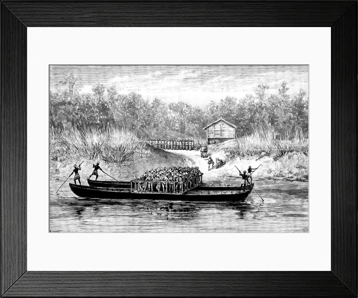 Framed Print : The Chin-Lushai Expedition: crossing a river near Kolymyo, 1890. Creator: R. Taylor Framed Print : The Chin-Lushai Expedition: crossing a river near Kolymyo, 1890. Creator: R. Taylor