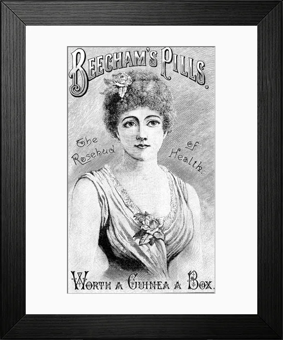 Framed Print : Advertisement for Beecham's Pills, 1890. Creator: Unknown Framed Print : Advertisement for Beecham's Pills, 1890. Creator: Unknown