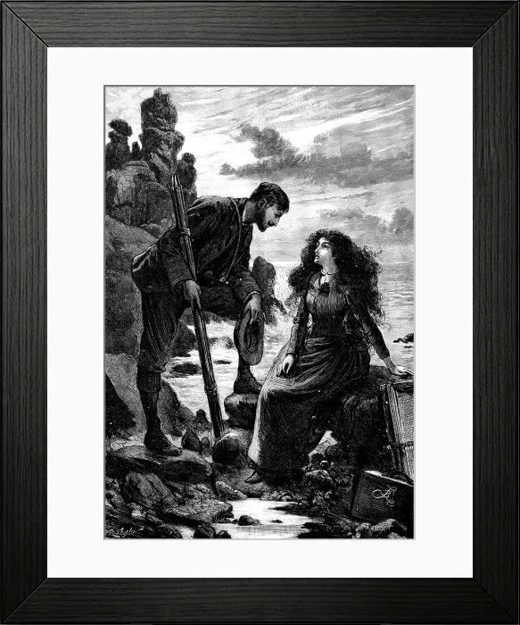 Framed Print : He stooped slightly, as if he would have kissed her forehead, 1890. Creator: R. Taylor Framed Print : He stooped slightly, as if he would have kissed her forehead, 1890. Creator: R. Taylor
