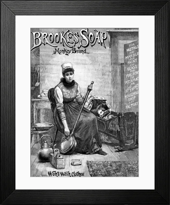 Framed Print : Advertisement for Brooke's Soap, 1890. Creator: P Naumann Framed Print : Advertisement for Brooke's Soap, 1890. Creator: P Naumann