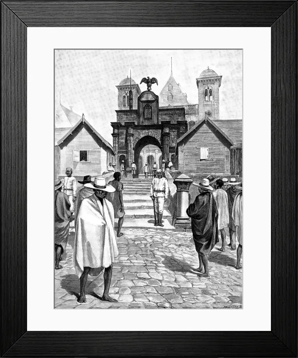 Framed Print : Sketches in Madagascar: entrance to the Royal Palace, Antananarivo, 1890. Creator: P Naumann Framed Print : Sketches in Madagascar: entrance to the Royal Palace, Antananarivo, 1890. Creator: P Naumann