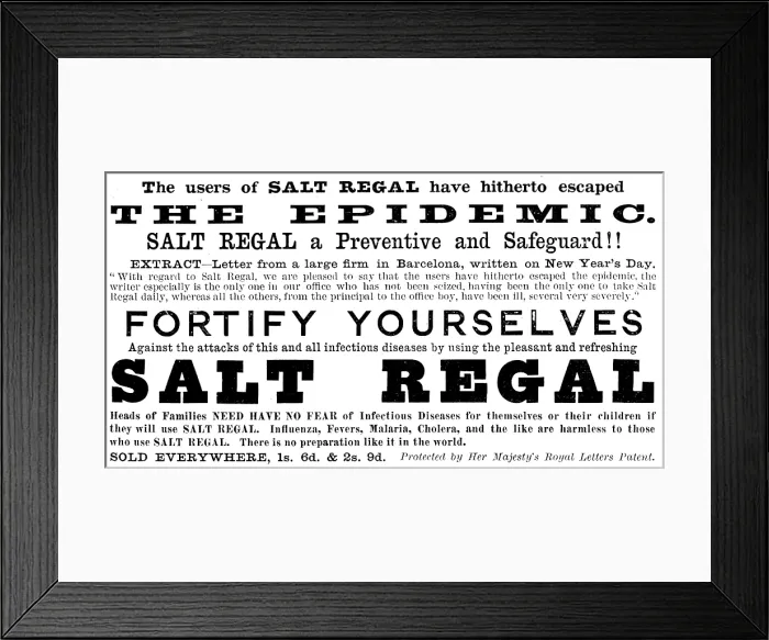 Framed Print : Advertisement for Salt Regal, 1890. Creator: Unknown