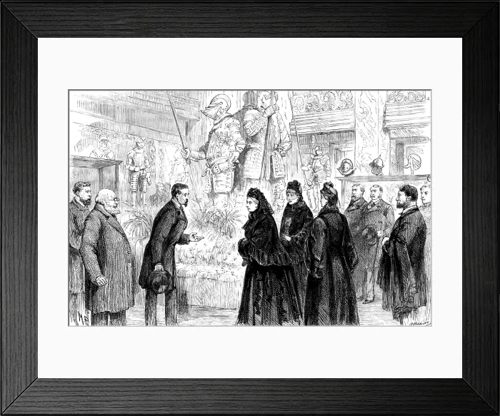 Framed Print : The Queen's visit to the Tudor Exhibition, 1890. Creator: P Naumann Framed Print : The Queen's visit to the Tudor Exhibition, 1890. Creator: P Naumann