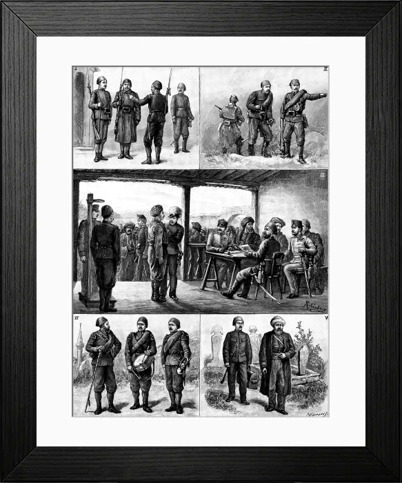 Framed Print : The Austro-Hungarian Army on the Turkish Frontier, 1890. Creator: P Naumann Framed Print : The Austro-Hungarian Army on the Turkish Frontier, 1890. Creator: P Naumann