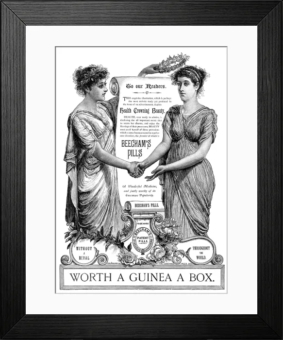 Framed Print : Advertisement for Beecham's Pills, 1890. Creator: Leadenhall Press Framed Print : Advertisement for Beecham's Pills, 1890. Creator: Leadenhall Press