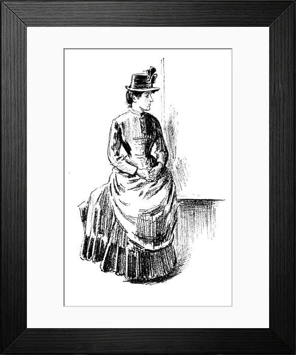 Framed Print : Sketches at the General Register Office, Somerset House: Waiting for her 'Marriage Lines', 1890. Creator: Unknown Framed Print : Sketches at the General Register Office, Somerset House: Waiting for her 'Marriage Lines', 1890. Creator: Unknown