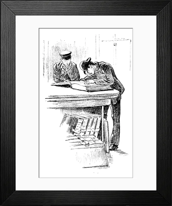 Framed Print : Sketches at the General Register Office, Somerset House: On the Scent, 1890. Creator: Unknown Framed Print : Sketches at the General Register Office, Somerset House: On the Scent, 1890. Creator: Unknown