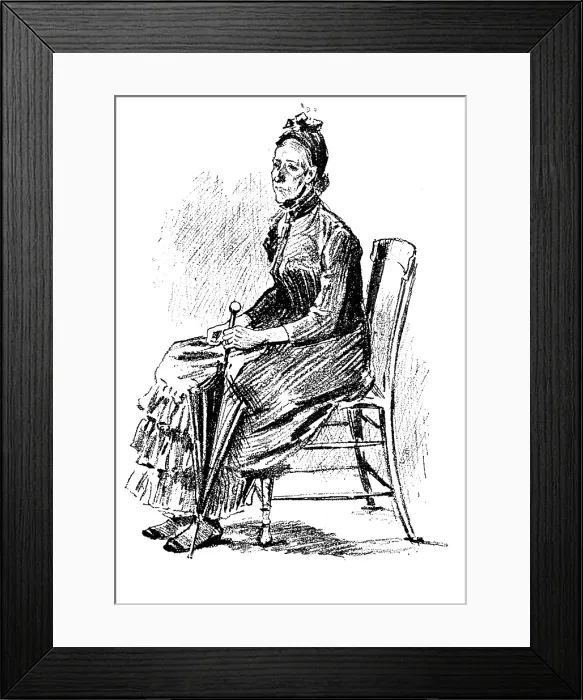 Framed Print : Sketches at the General Register Office, Somerset House: The Old Maid's Claim, 1890. Creator: Unknown Framed Print : Sketches at the General Register Office, Somerset House: The Old Maid's Claim, 1890. Creator: Unknown