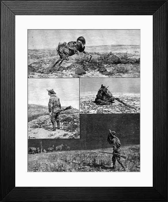 Framed Print : A day's antelope-hunting in Nevada, North America, 1890. Creator: Unknown Framed Print : A day's antelope-hunting in Nevada, North America, 1890. Creator: Unknown