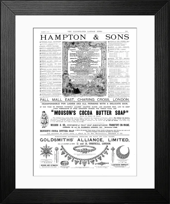 Framed Print : Page of advertisements, 1890. Creator: Unknown Framed Print : Page of advertisements, 1890. Creator: Unknown
