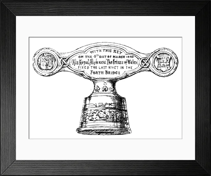 Framed Print : Silver key used by the Prince of Wales in finishing the Forth Bridge, 1890. Creator: Unknown Framed Print : Silver key used by the Prince of Wales in finishing the Forth Bridge, 1890. Creator: Unknown