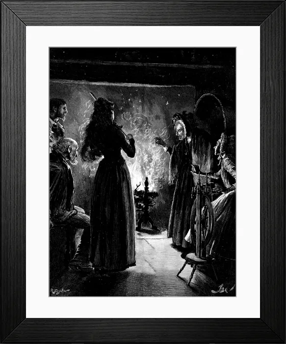 Framed Print : 'You, ' she cried, pointing her long skinny finger at Roland. 'You! oh! you have come at last', 1890. Creator: R. Taylor Framed Print : 'You, ' she cried, pointing her long skinny finger at Roland. 'You! oh! you have come at last', 1890. Creator: R. Taylor