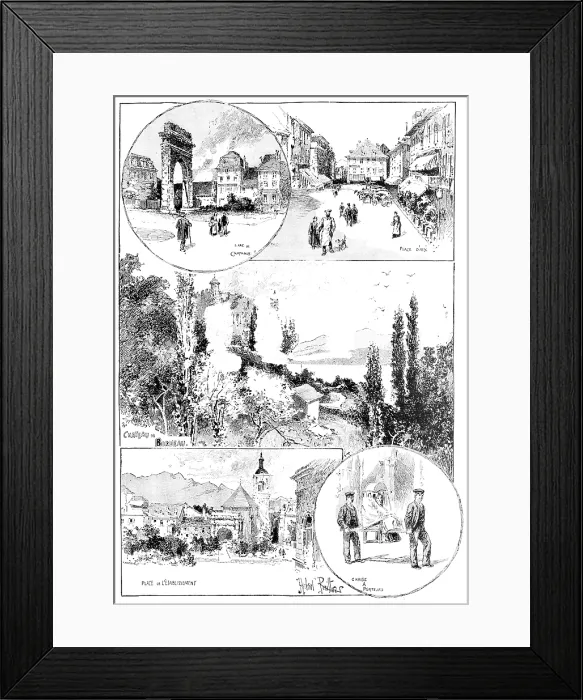 Framed Print : Aix-Les-Bains and its neighbourhood, visited by the Queen, 1890. Creator: Carl Hentschel Framed Print : Aix-Les-Bains and its neighbourhood, visited by the Queen, 1890. Creator: Carl Hentschel