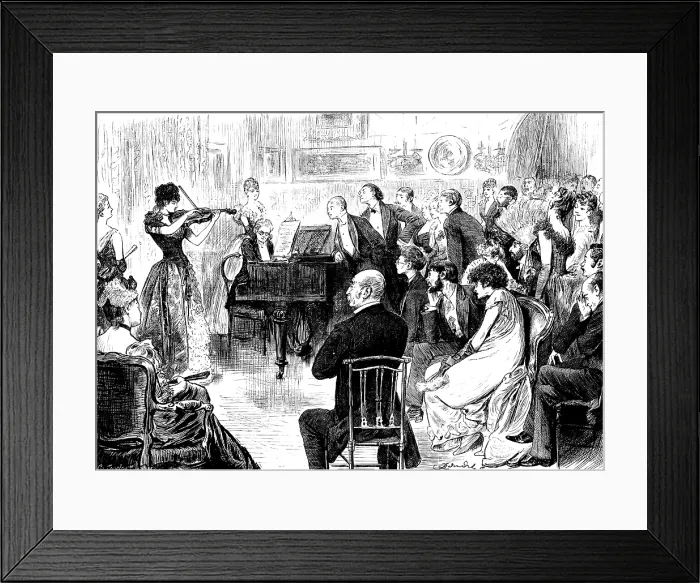 Framed Print : And they marvelled while the music delivered its message - which is different for every soul, 1890. Creator: R. Taylor Framed Print : And they marvelled while the music delivered its message - which is different for every soul, 1890. Creator: R. Taylor