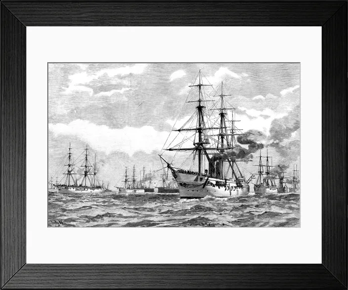 Framed Print : The British Squadron cruising in Mozambique Channel under Rear-Admiral Sir E. R. Fremantle, 1890. Creator: Unknown Framed Print : The British Squadron cruising in Mozambique Channel under Rear-Admiral Sir E. R. Fremantle, 1890. Creator: Unknown