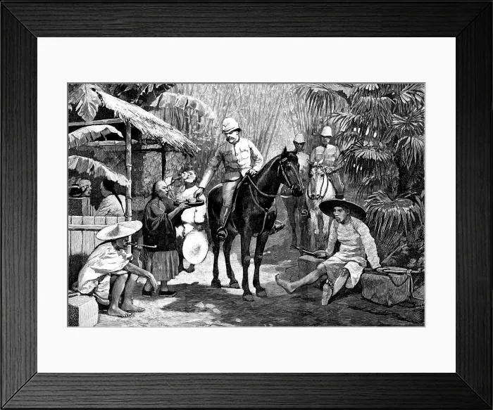 Framed Print : Sketches in Formosa: halt on the road, 1890. Creator: Unknown Framed Print : Sketches in Formosa: halt on the road, 1890. Creator: Unknown