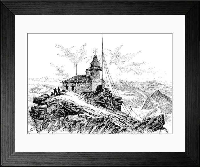 Framed Print : The highest observatory in Europe, on the summit of the Sonnblick, 1890. Creator: Unknown Framed Print : The highest observatory in Europe, on the summit of the Sonnblick, 1890. Creator: Unknown
