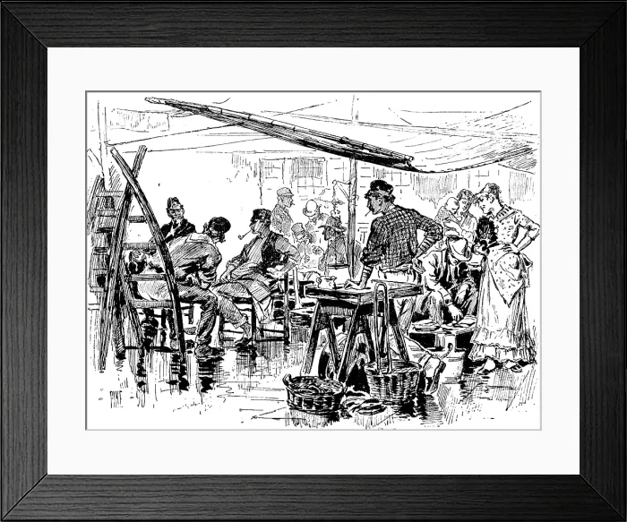 Framed Print : The Royal Institute of Painters in Water Colours: 'A Corner of the Fish Market' - W. H. Pike, 1890. Creator: Unknown Framed Print : The Royal Institute of Painters in Water Colours: 'A Corner of the Fish Market' - W. H. Pike, 1890. Creator: Unknown